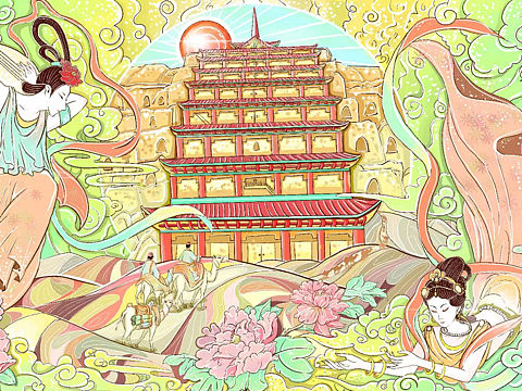 敦煌莫高窟插画