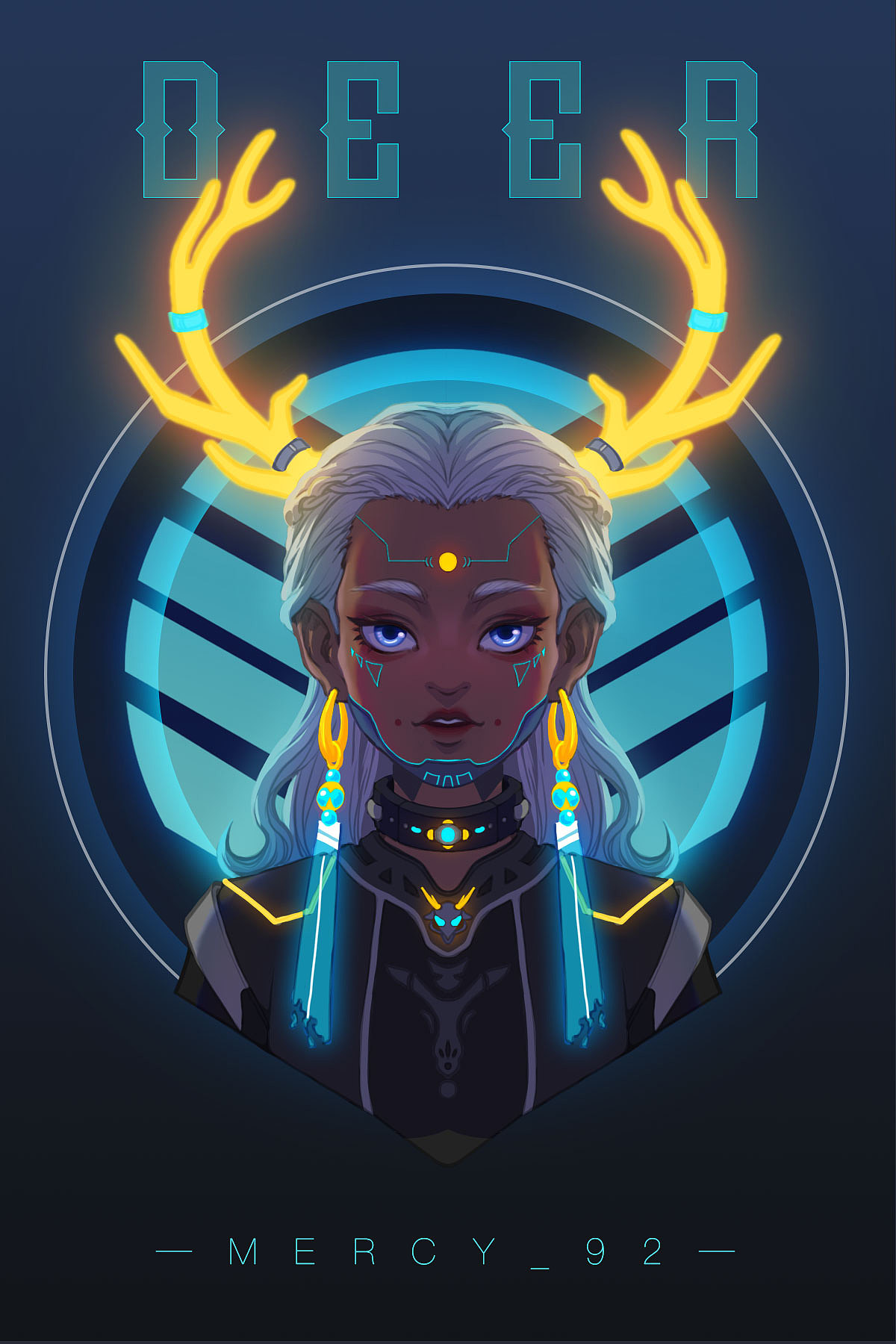 Cyberpunk Reindeer（图ZMjYzMjc5MDIw） - 创作习作 - 站酷设计师Mercy_92原创素材 - 站酷ZCOOL