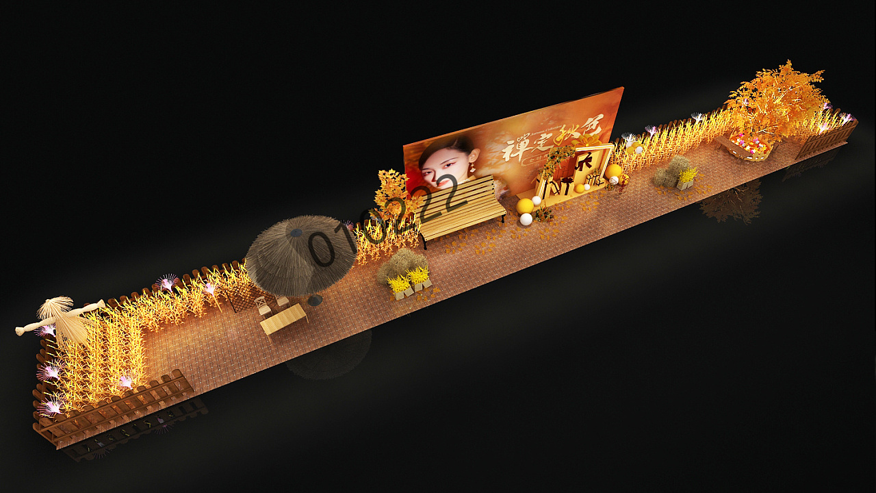 秋季主题美陈|三维|场景|懒兔007 - 原创作品 - 站酷 (zcool)