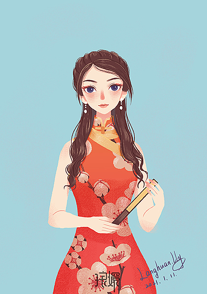 旗袍美人（图ZMjM5MzYwMzIw） - 创作习作 - 站酷设计师langhuan_lly原创素材 - 站酷ZCOOL