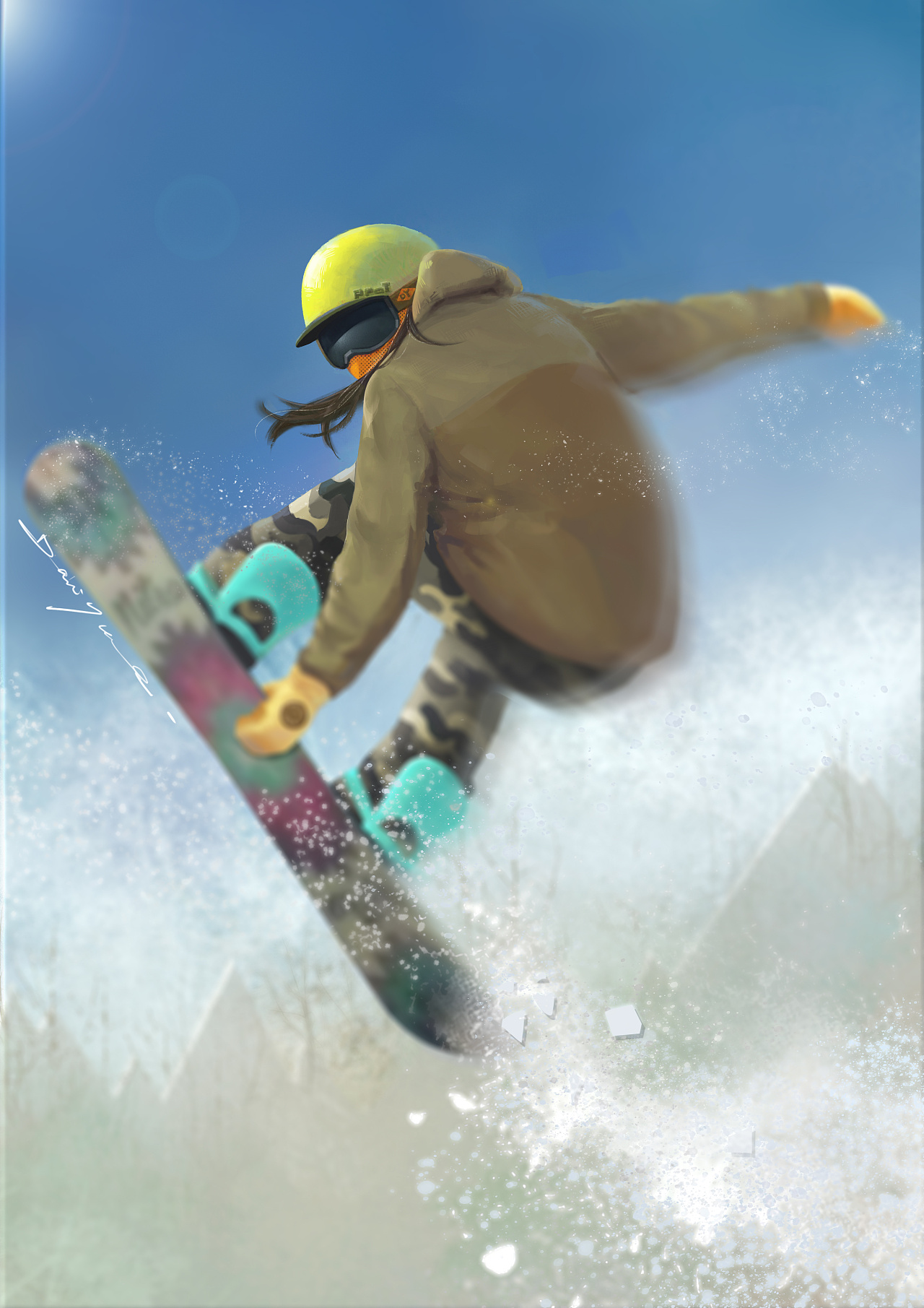滑雪照片插画图片