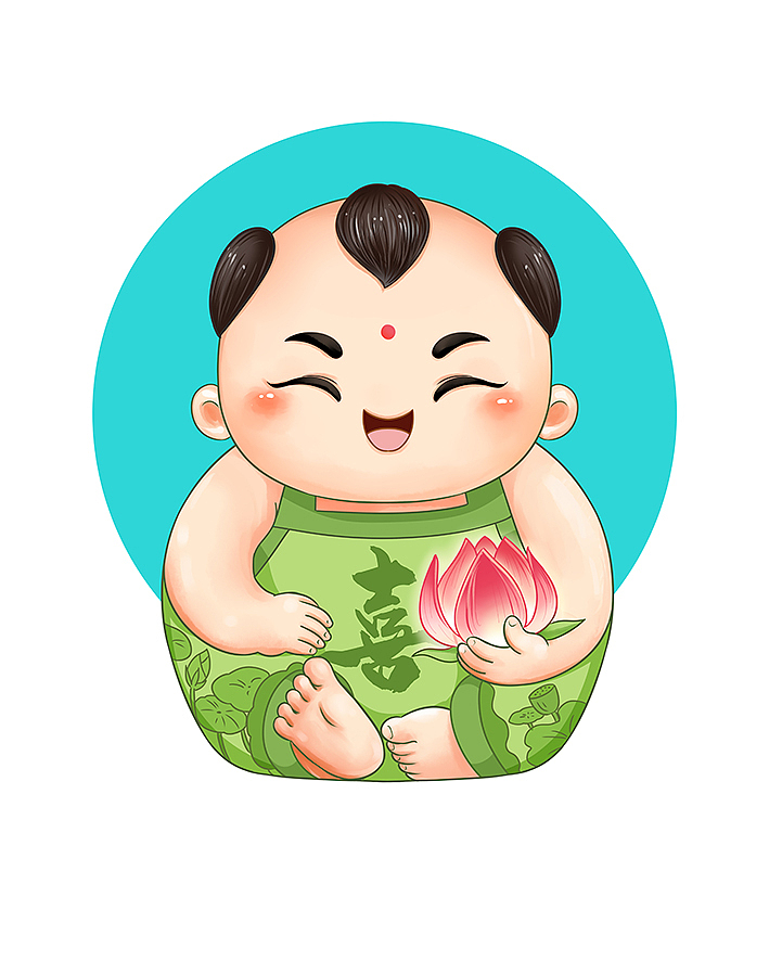 福禄寿财喜可爱娃娃