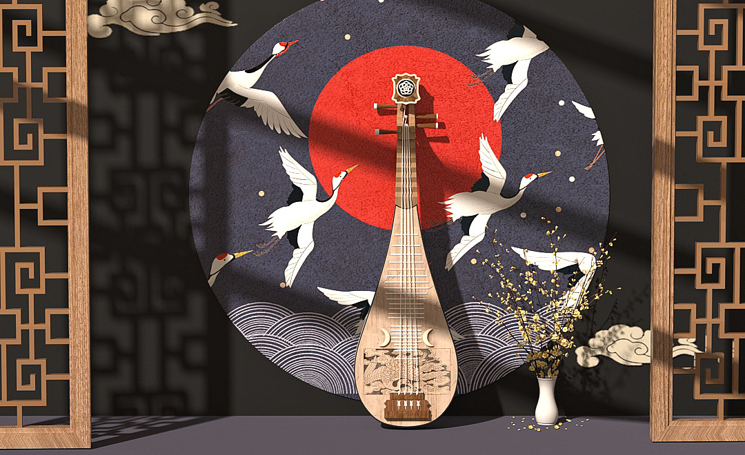 古风琵琶场景|三维|场景|sokinu - 临摹作品 - 站酷 (zcool)