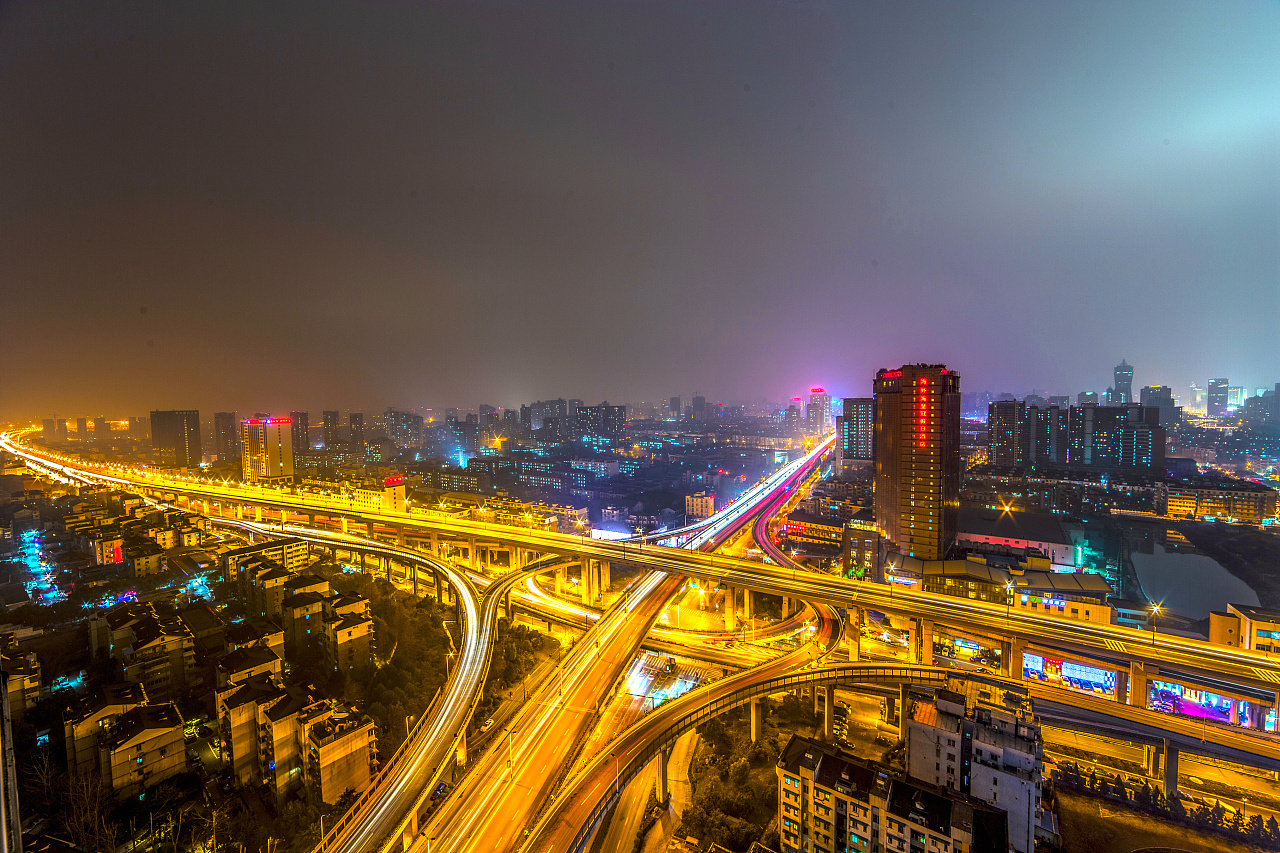 杭州前进街道夜景亮化|摄影|环境/建筑|乐嘟摄影 - 原创作品 - 站酷 (ZCOOL)