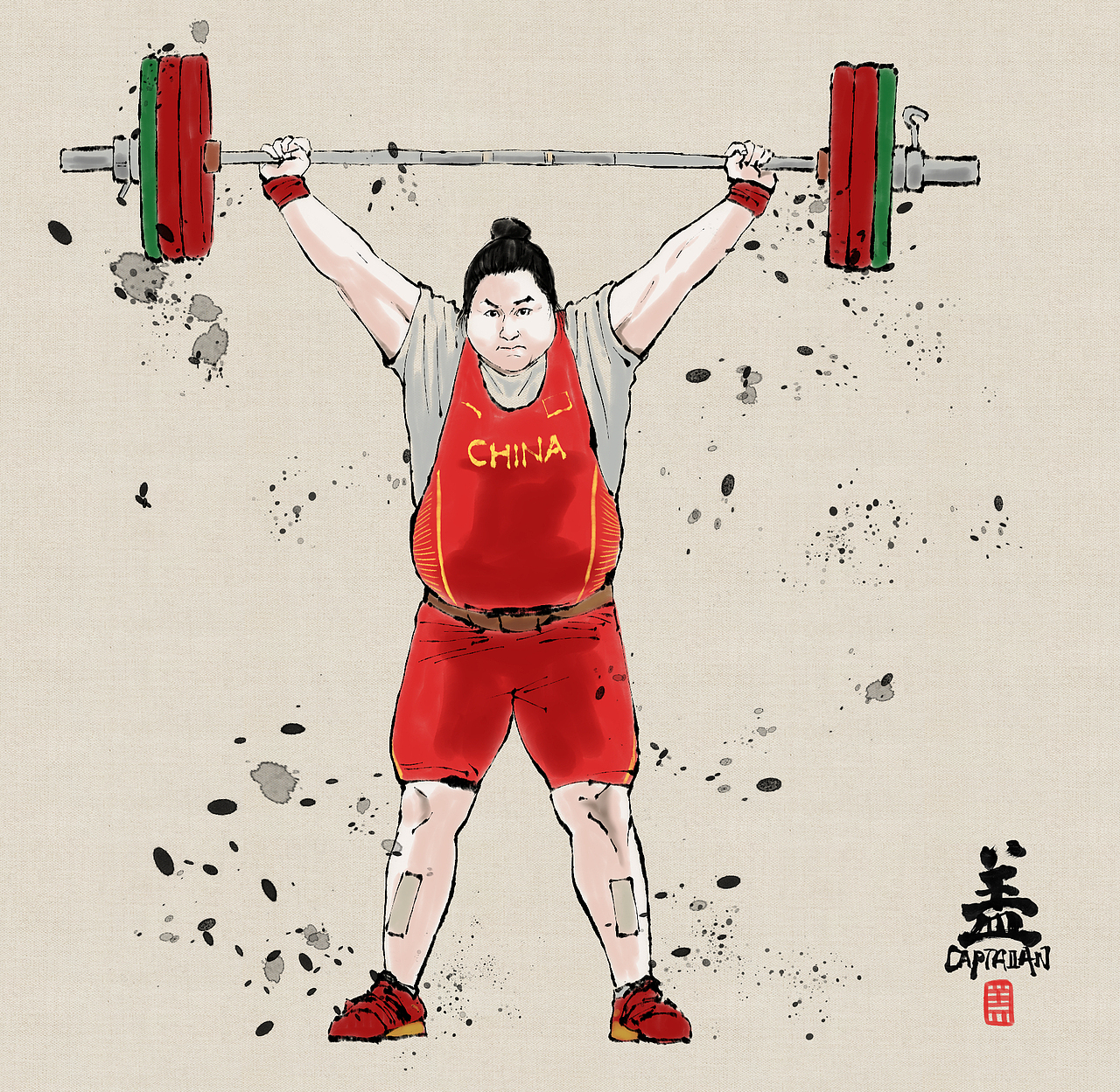 人民网｜中国军团奥运夺金水墨长图（图ZMjY1OTUzMTI0） - 商业插画 - 站酷设计师盖括原创素材 - 站酷ZCOOL