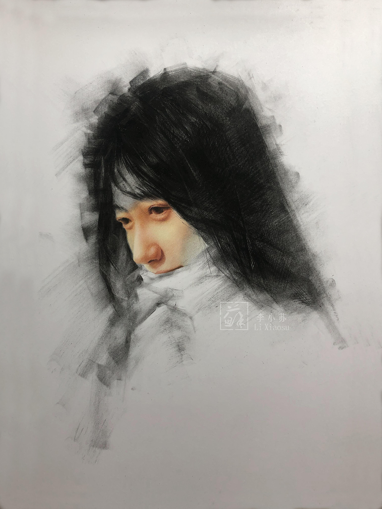—彩铅炭笔人物（图ZMjE4MTI2MDY0） - 绘画 - 站酷设计师李小蘇原创素材 - 站酷ZCOOL