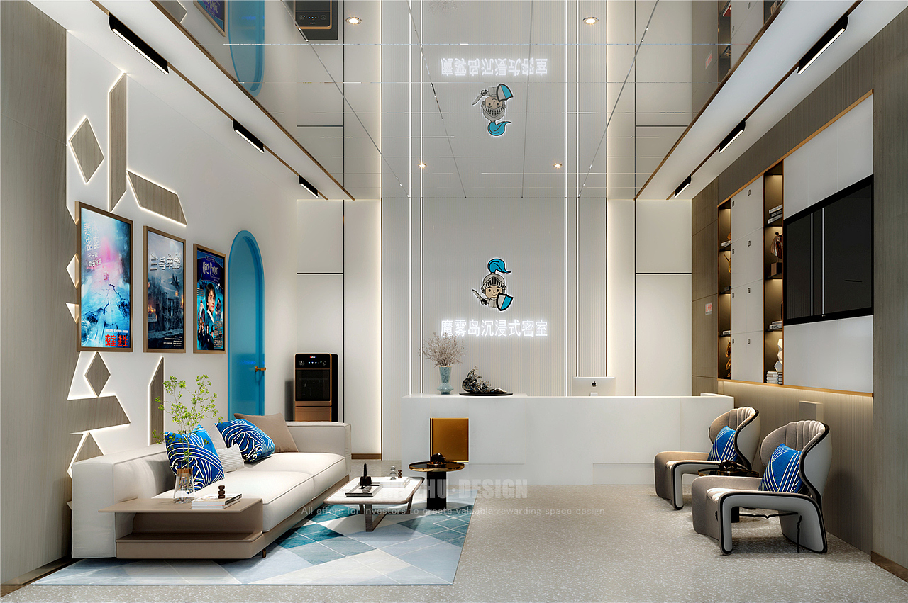 ▲ 魔雾岛密室逃脱设计 / 大厅设计效果图