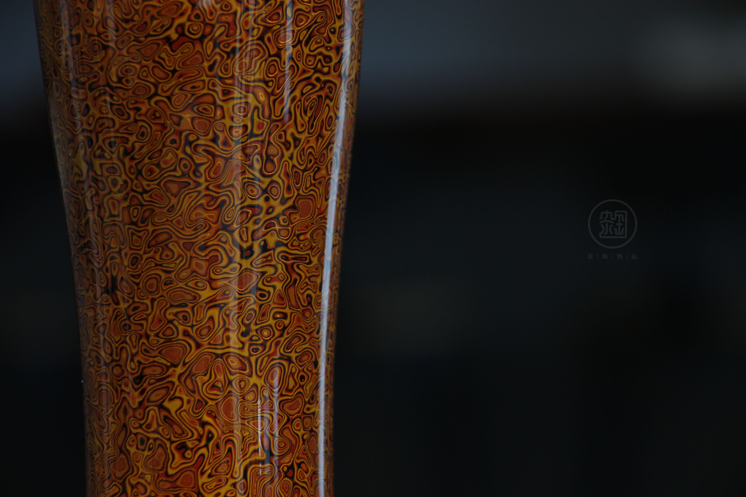 非遗手工艺大漆犀皮花器