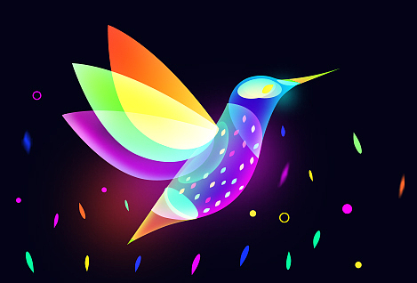 夜空中渐变动物的绘画-h5海报绘画（图ZMTE0MjY4NDc2） - 海报 - 站酷设计师高斌UXD原创素材 - 站酷ZCOOL