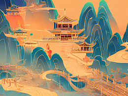 #站酷梦笔#中国传统文化数字化表达 国潮  光线跟踪，