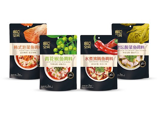 麻辣空间鱼调料系列包装设计