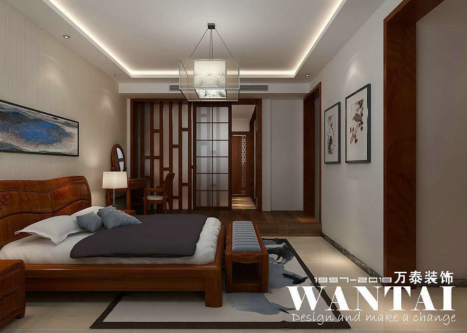 泰安别墅装修 | 五矿·万境水岸206m² 新中式装修效果图（图ZMTM1MjMxMjcy） - 家装设计 - 站酷设计师万小泰原创素材 - 站酷ZCOOL