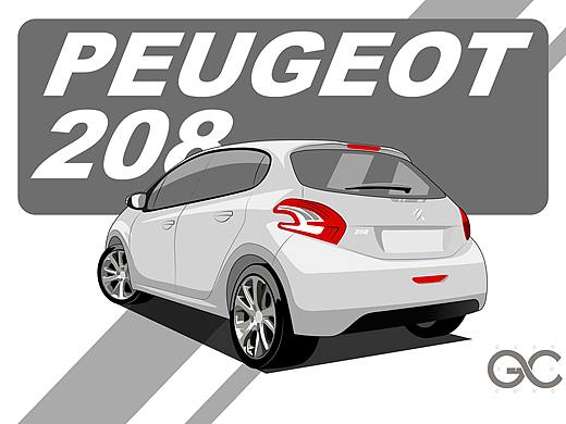PEUGEOT 208（个人主页-ZNDE1MTcwODA=） - 艺术插画 - 站酷设计师g1030809原创素材 - 站酷ZCOOL