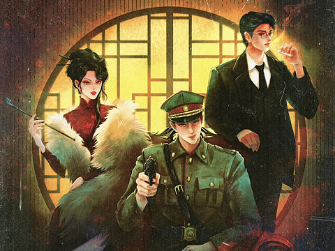 民国风插画绘画过程