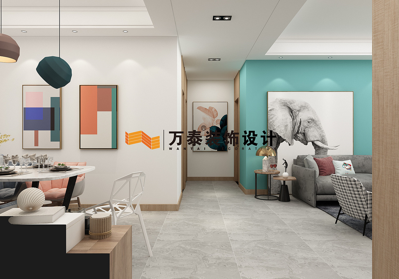 济南万泰装饰紫云府135平现代北欧装修案例