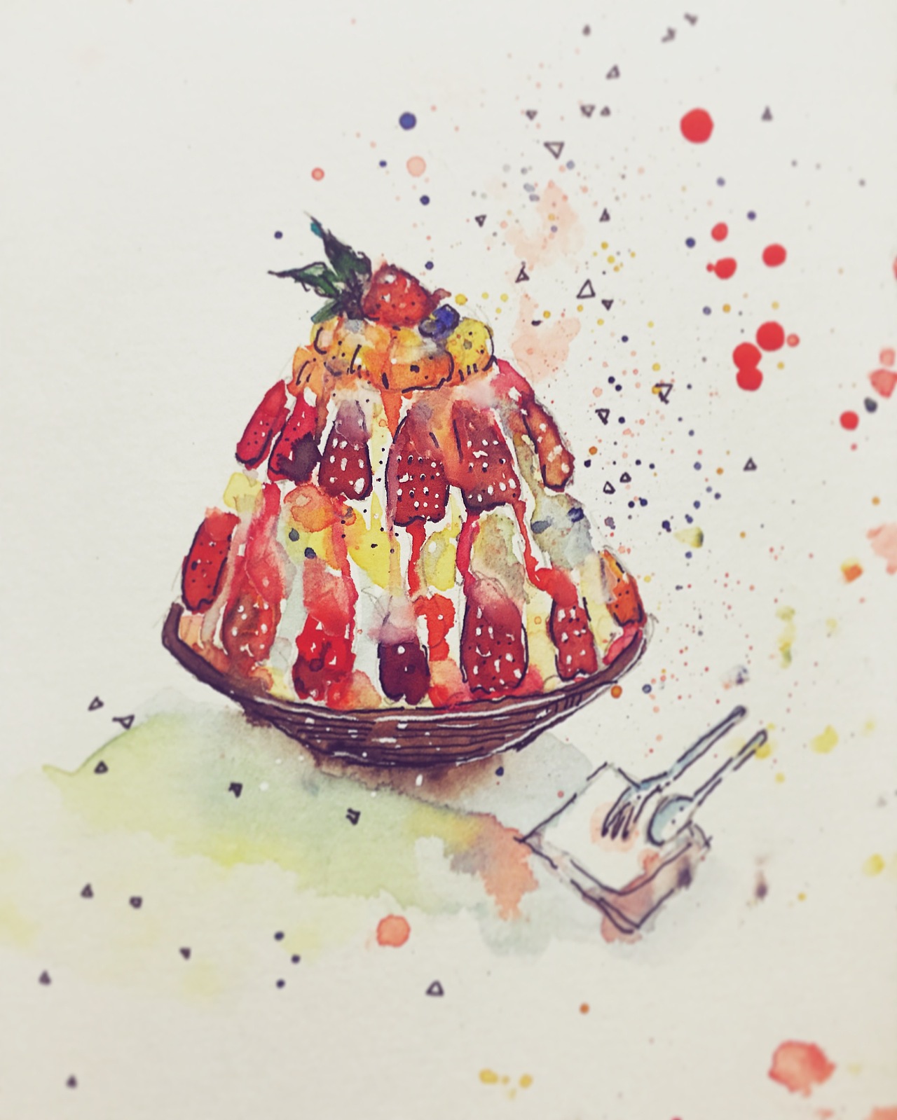 草莓沙冰|插画|插画习作|zlreli - 原创作品 - 站酷 (zcool)