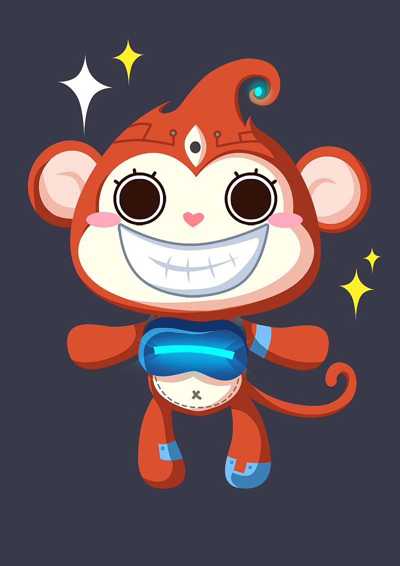 一只猥琐的猴子卡通形象(已商用)|动漫|其他动漫|boyish - 原创作品