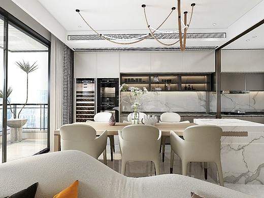 江山樾220平米叠拼别墅设计,现代简约风格,渝北天古