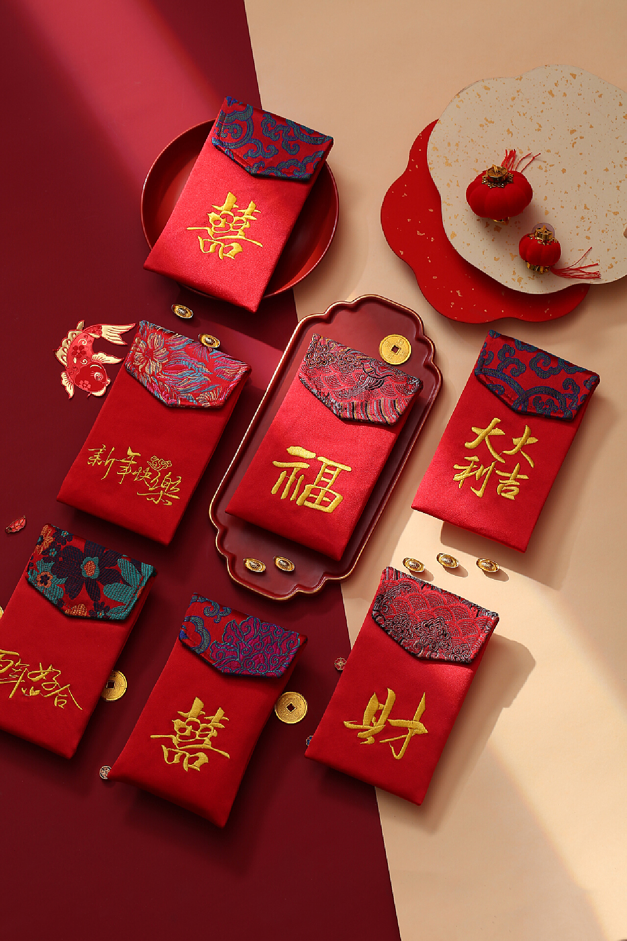 新年装饰红包福袋图片素材免费下载 - 觅知网