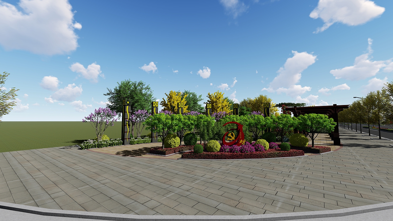 一些道路两侧绿化的效果图（图ZMTg0NjI3MzYw） - 景观设计 - 站酷设计师蒋荣荣原创素材 - 站酷ZCOOL