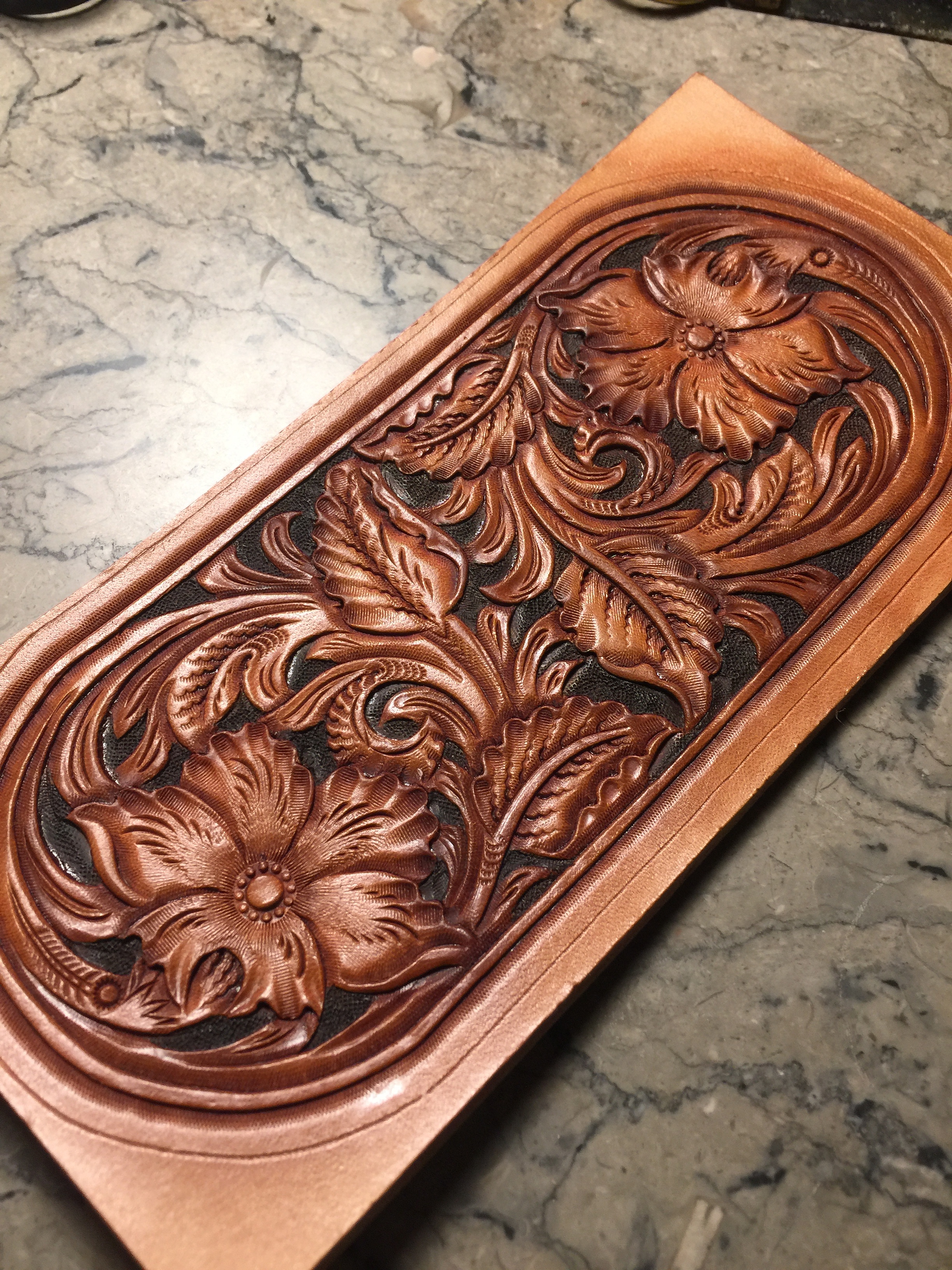 皮雕怀表包 唐草