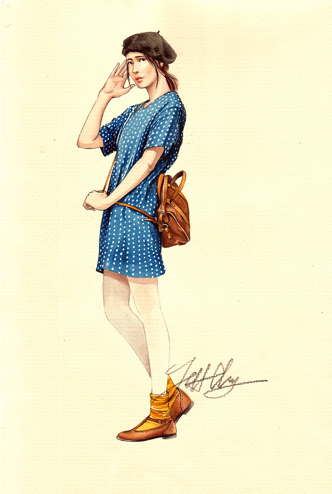 绘师yellow黄哲作品:时装画手绘表现步骤详解