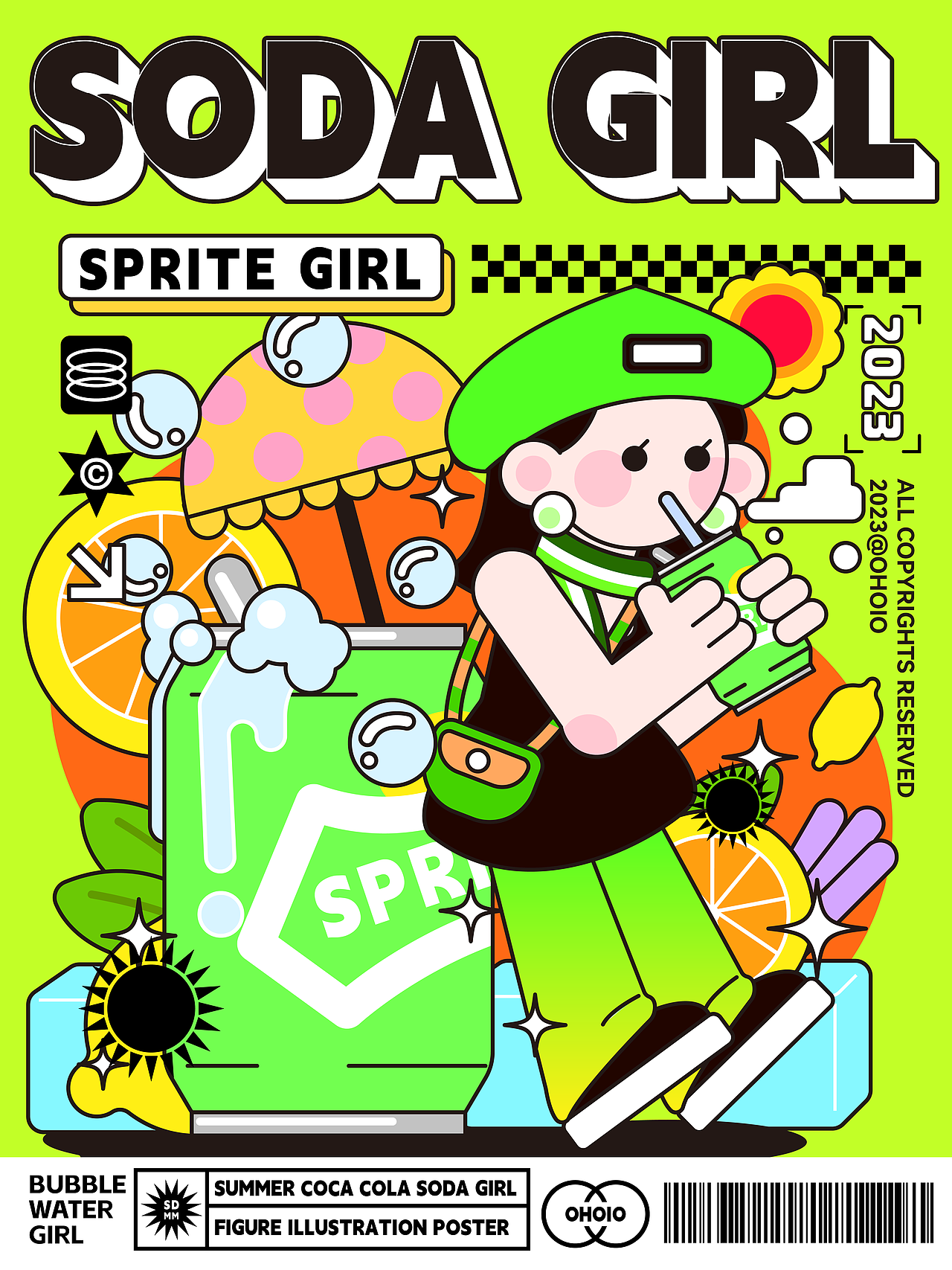 扁平人物插画海报-气泡少女SODA GIRL🫧（图ZMzQ1OTQ5NzY4） - 海报 - 站酷设计师Ohoio原创素材 - 站酷ZCOOL