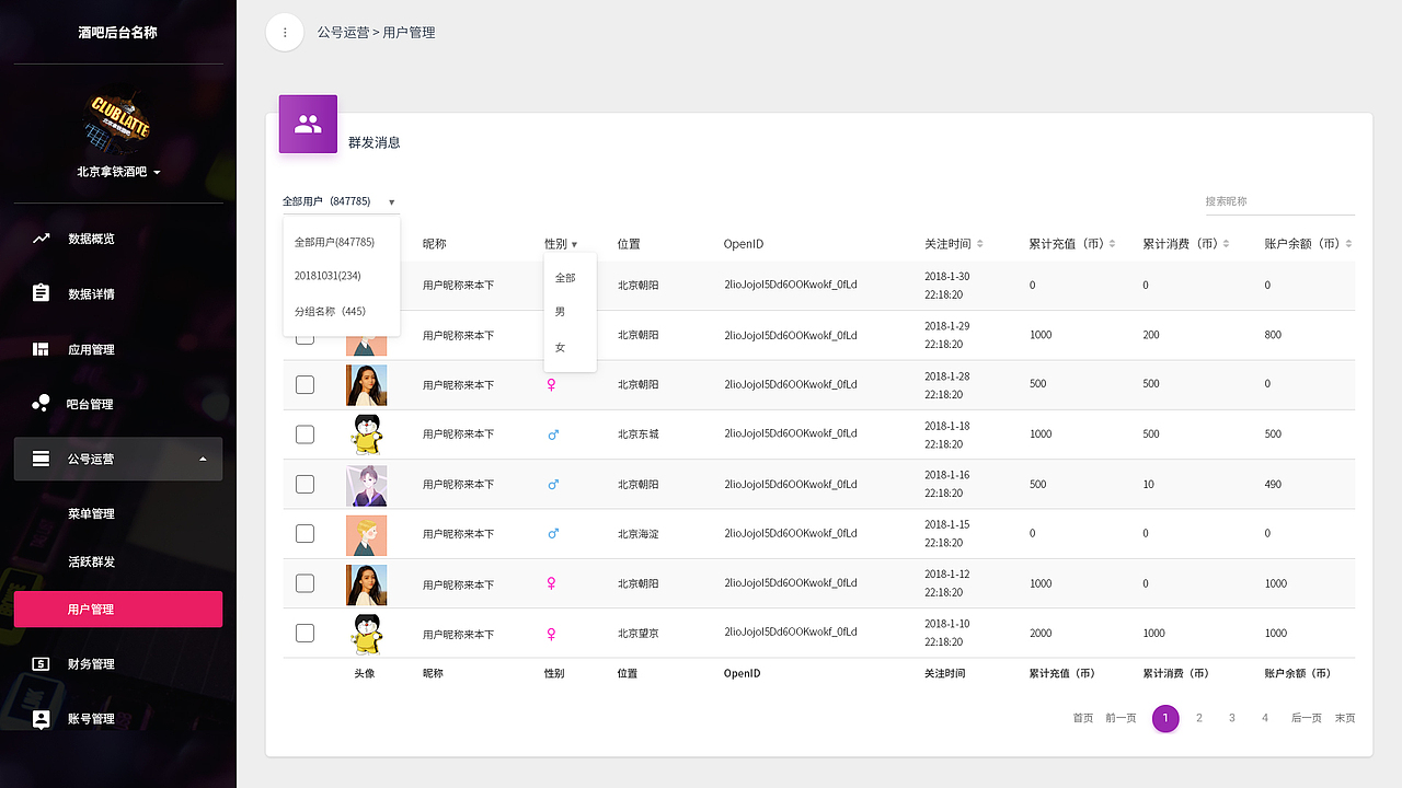 酒吧后台-后台UI