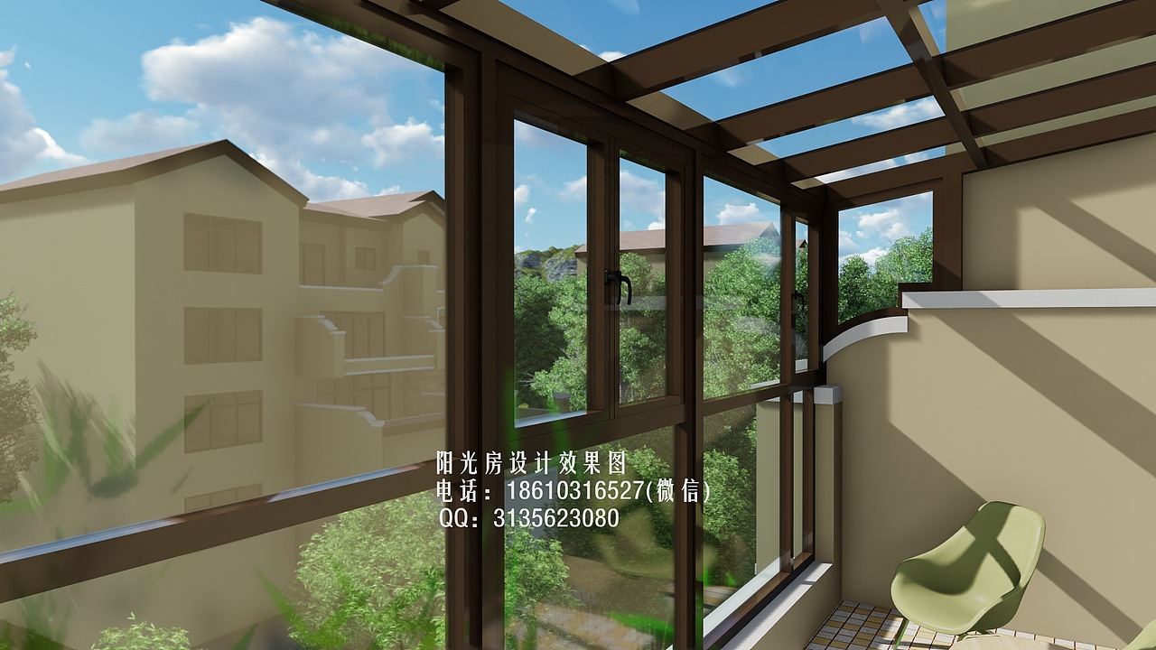 D9113露台阳光房设计效果图