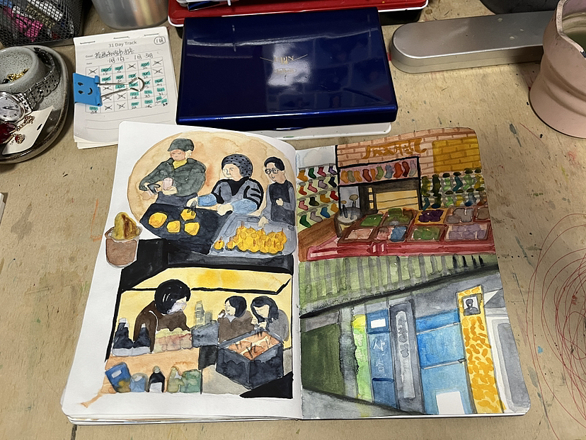🇰🇷韩国 首尔|路边小吃（图ZMzY1NTQ3MDM2） - 绘本 - 站酷设计师插画师隶小牧原创素材 - 站酷ZCOOL