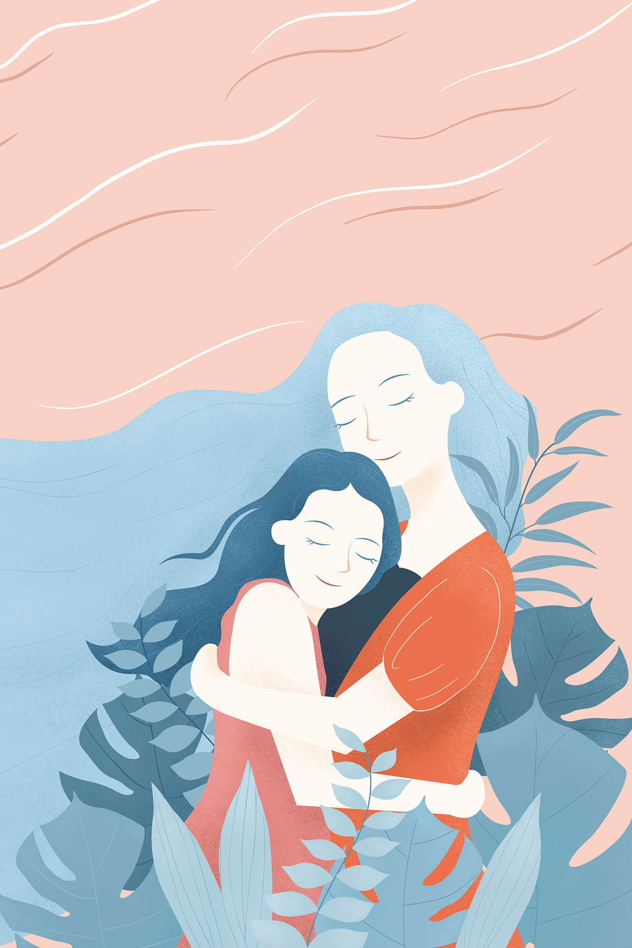 Mother Illustration PNG Transparent, Cartoon Mother And Girl Free ...