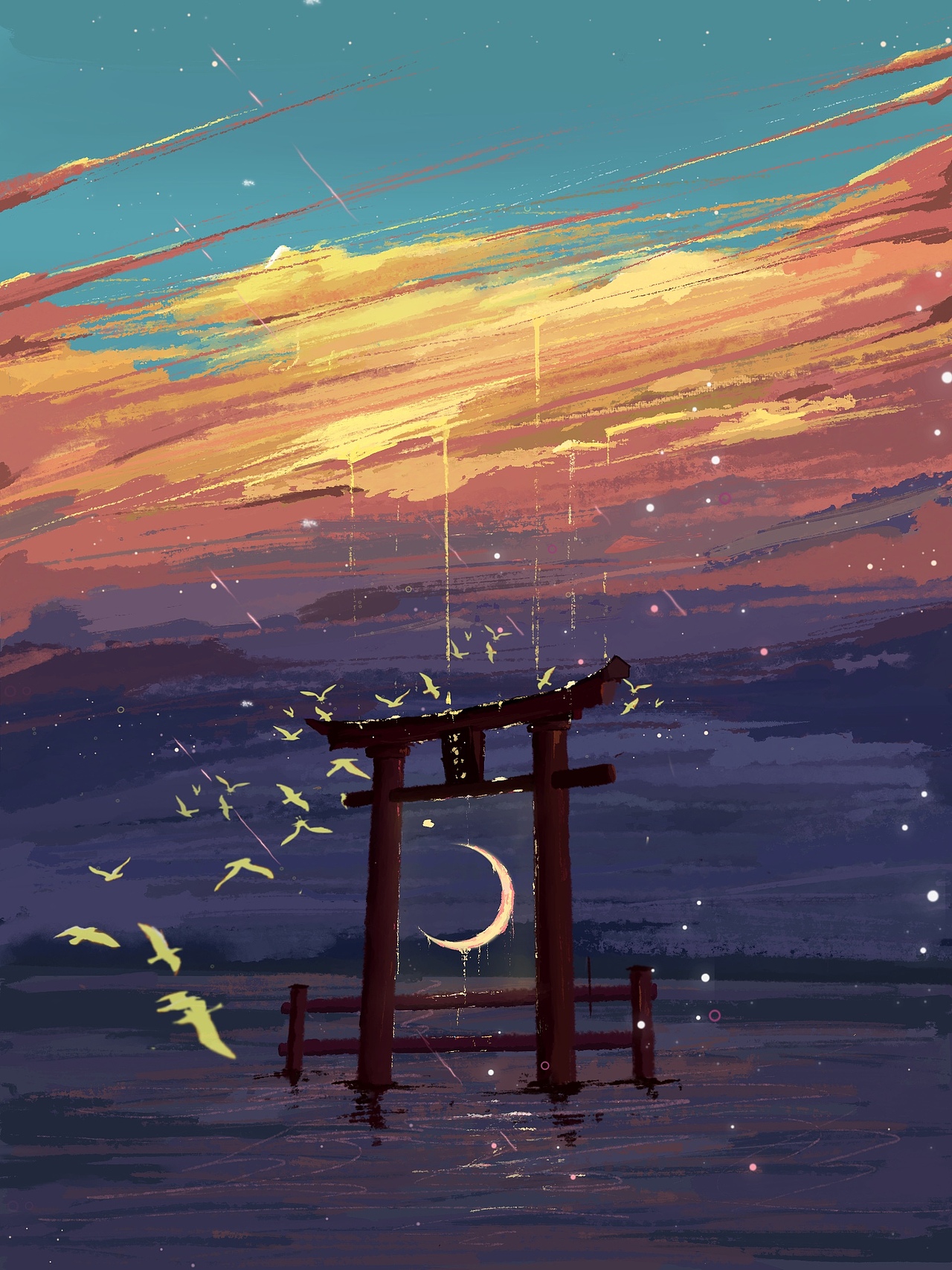 落日中弥漫的橘（图ZMjY0NzEwNzM2） - 艺术插画 - 站酷设计师呓逾原创素材 - 站酷ZCOOL