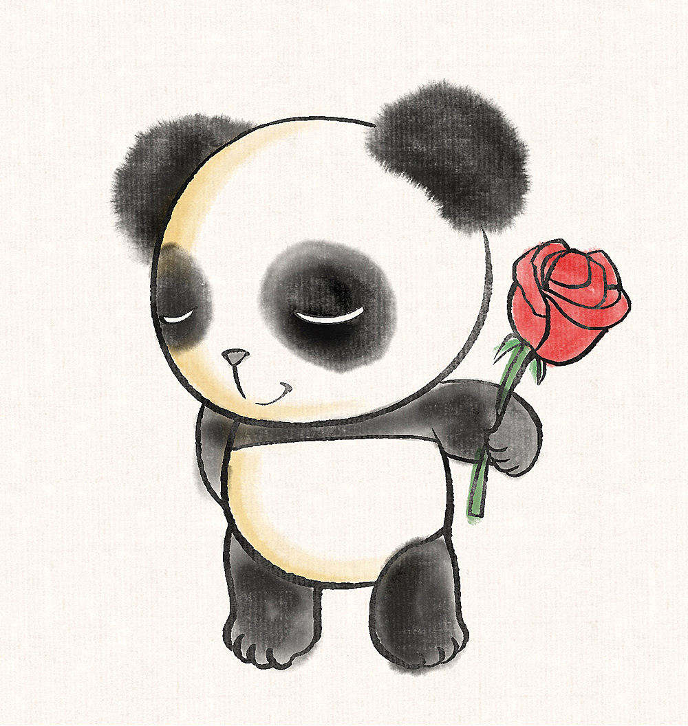 熊猫表情包水墨版