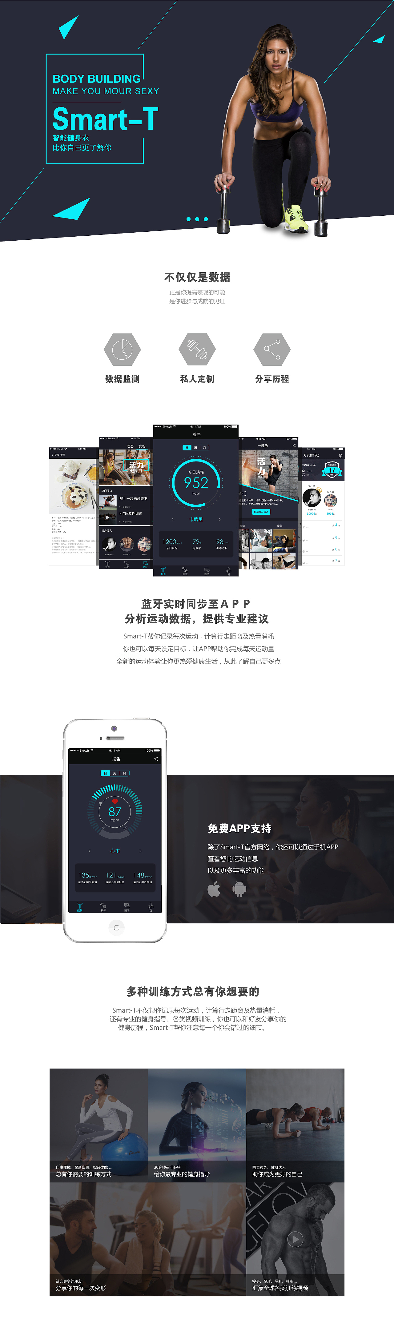 SMART-T智能健身设备APP界面设计（图ZNzM3Nzk5NjA=） - APP界面 - 站酷设计师你是年少的欢喜美原创素材 - 站酷ZCOOL