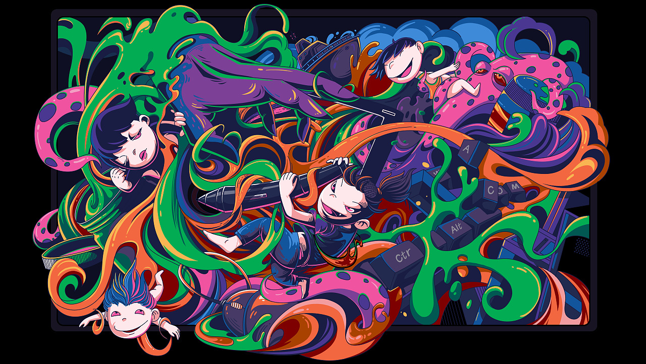 手绘（图ZMjA4NTI4MDQw） - 新锐潮流插画 - 站酷设计师陌涂坊原创素材 - 站酷ZCOOL