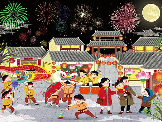 传统文化启蒙书《探秘小世界》插画配图项目