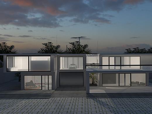  现代风极简白别墅