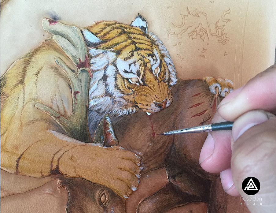 Poseidon臻 藏 私人订制-猛虎逐鹿（图ZNzg2MDY1NTY=） - 工艺品设计 - 站酷设计师945124原创素材 - 站酷ZCOOL