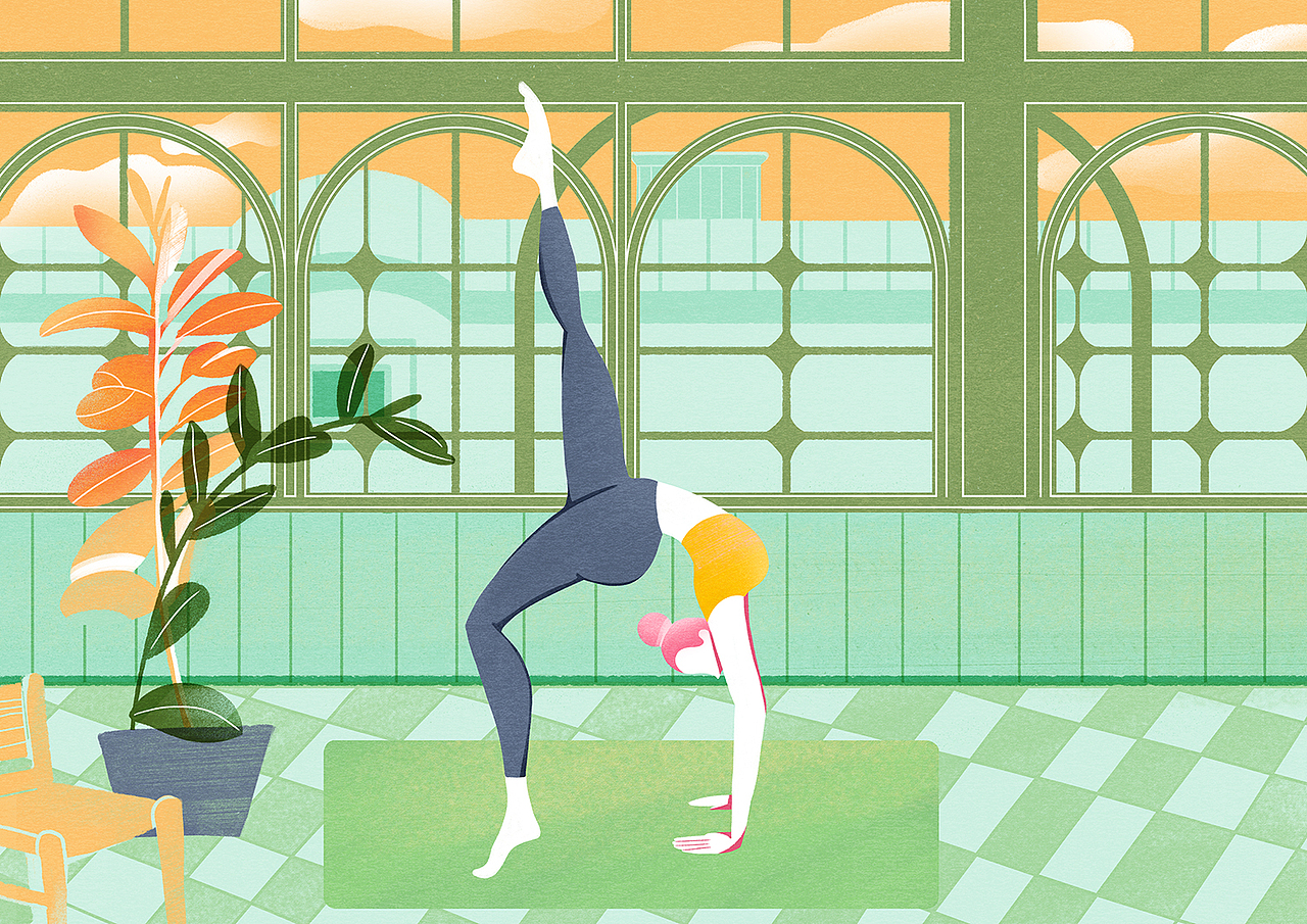 Yoga系列插画 打卡