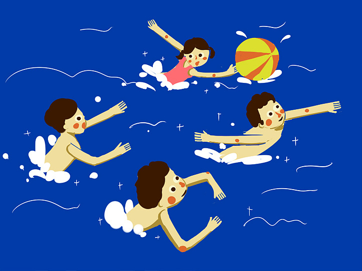 游泳|插画|商业插画|健气呆毛 - 原创作品 - 站酷 (zcool)