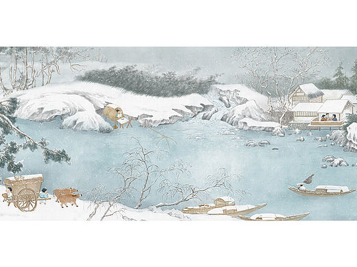 踏雪行旅图