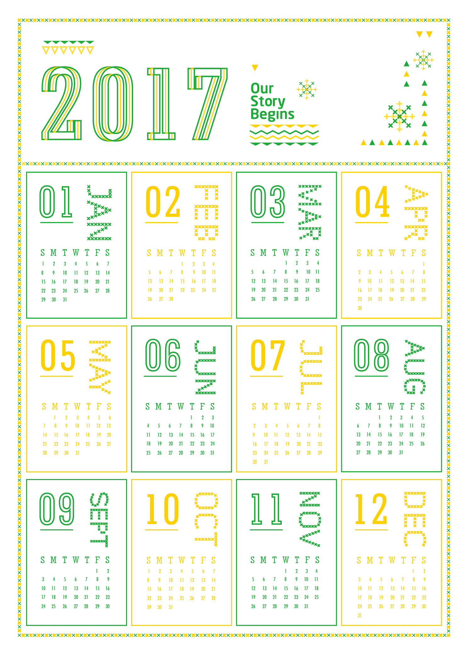 2017年日历表全年图片
