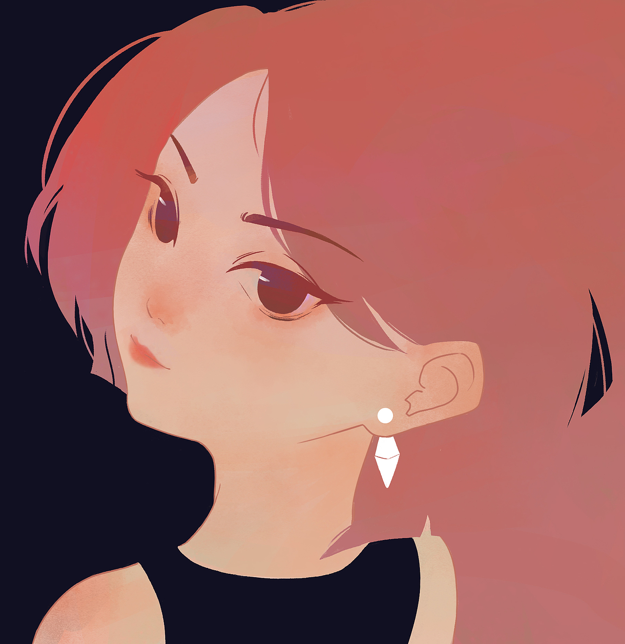 《不知道取什么名字就叫星空下站个女生》（图ZMjY0ODU3MDky） - 艺术插画 - 站酷设计师有点正经的刘师傅原创素材 - 站酷ZCOOL