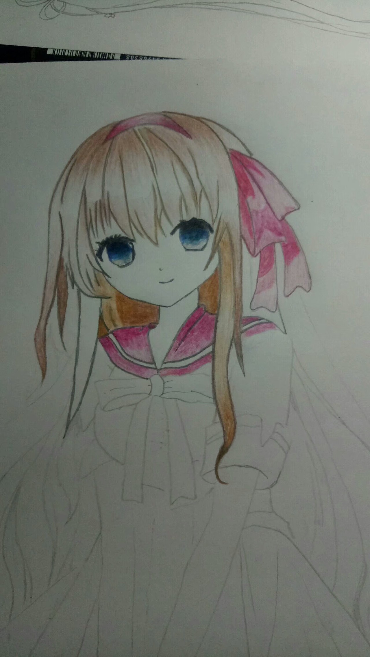 动漫彩铅线条绘画