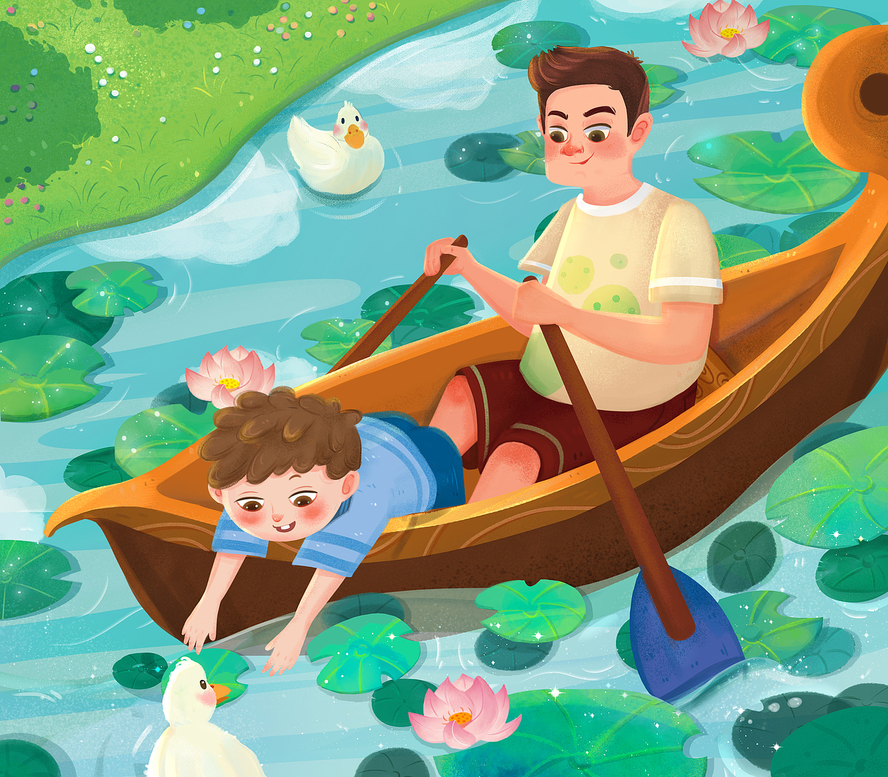 亲子插画（图ZMjU4MjE1MzI0） - 商业插画 - 站酷设计师YA奶黄糖包原创素材 - 站酷ZCOOL