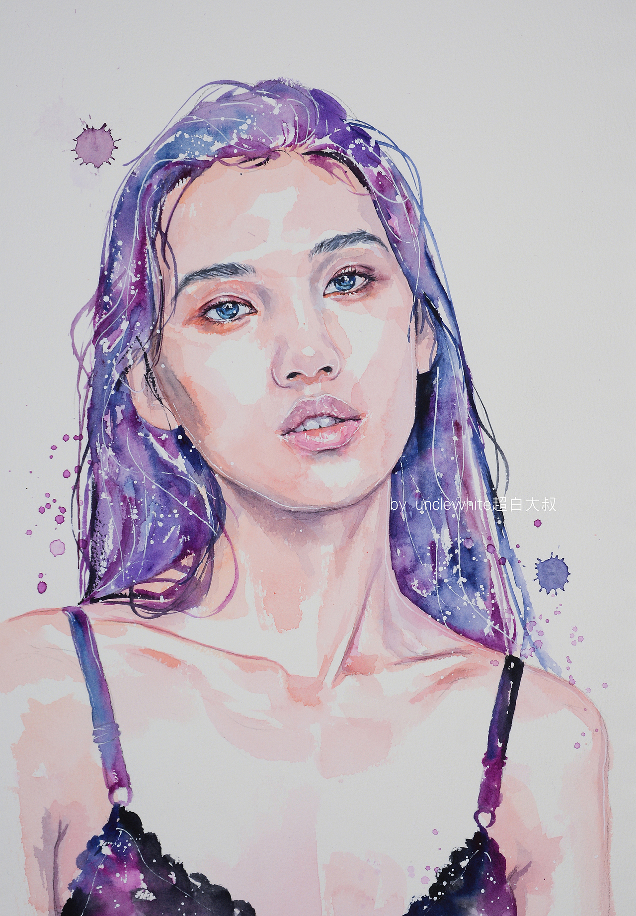 超白大叔作品：模特插图水彩人像（图ZMTAwNjAwMjY4） - 商业插画 - 站酷设计师超白大叔原创素材 - 站酷ZCOOL