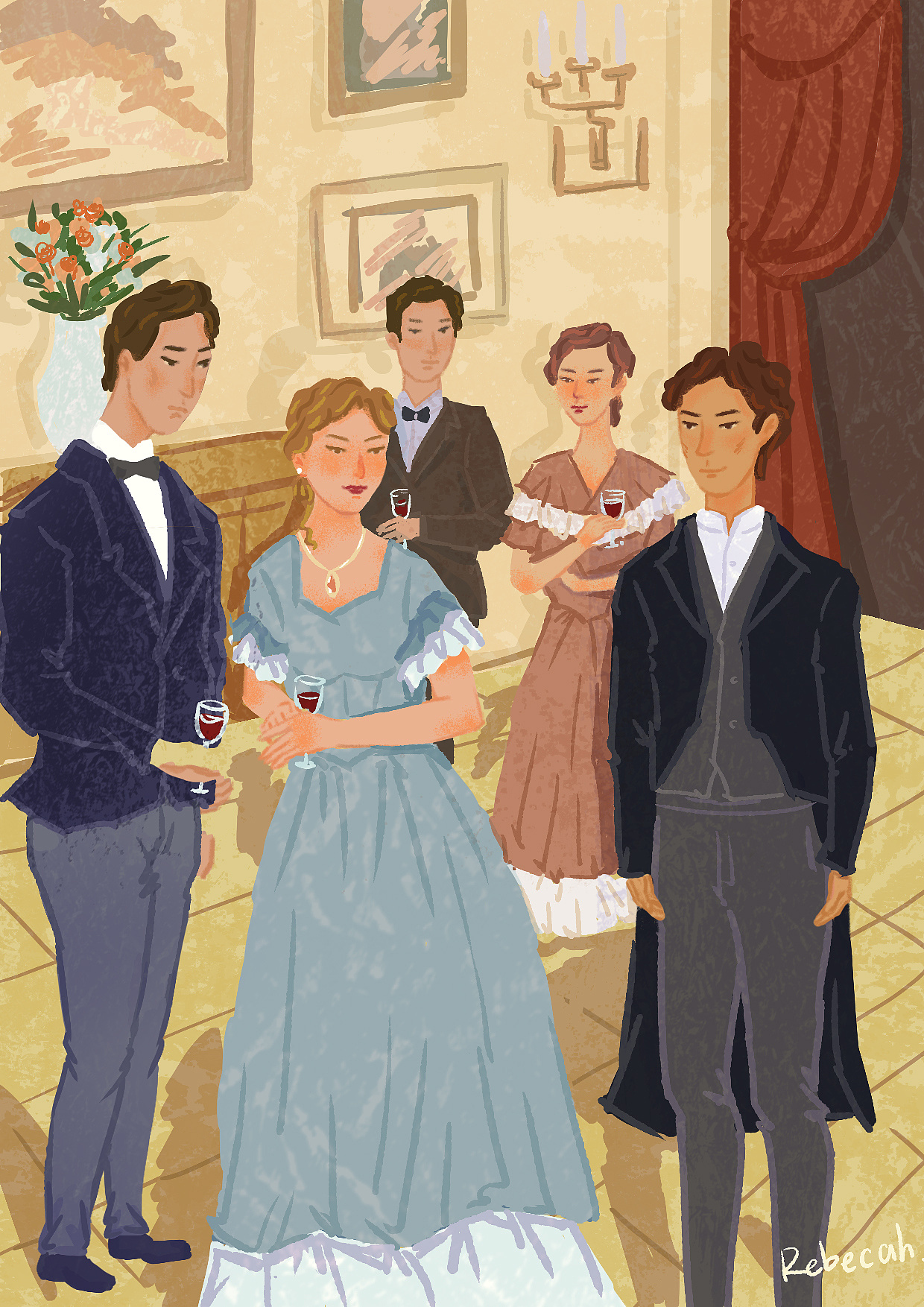 原创插画习作月亮与六便士插图