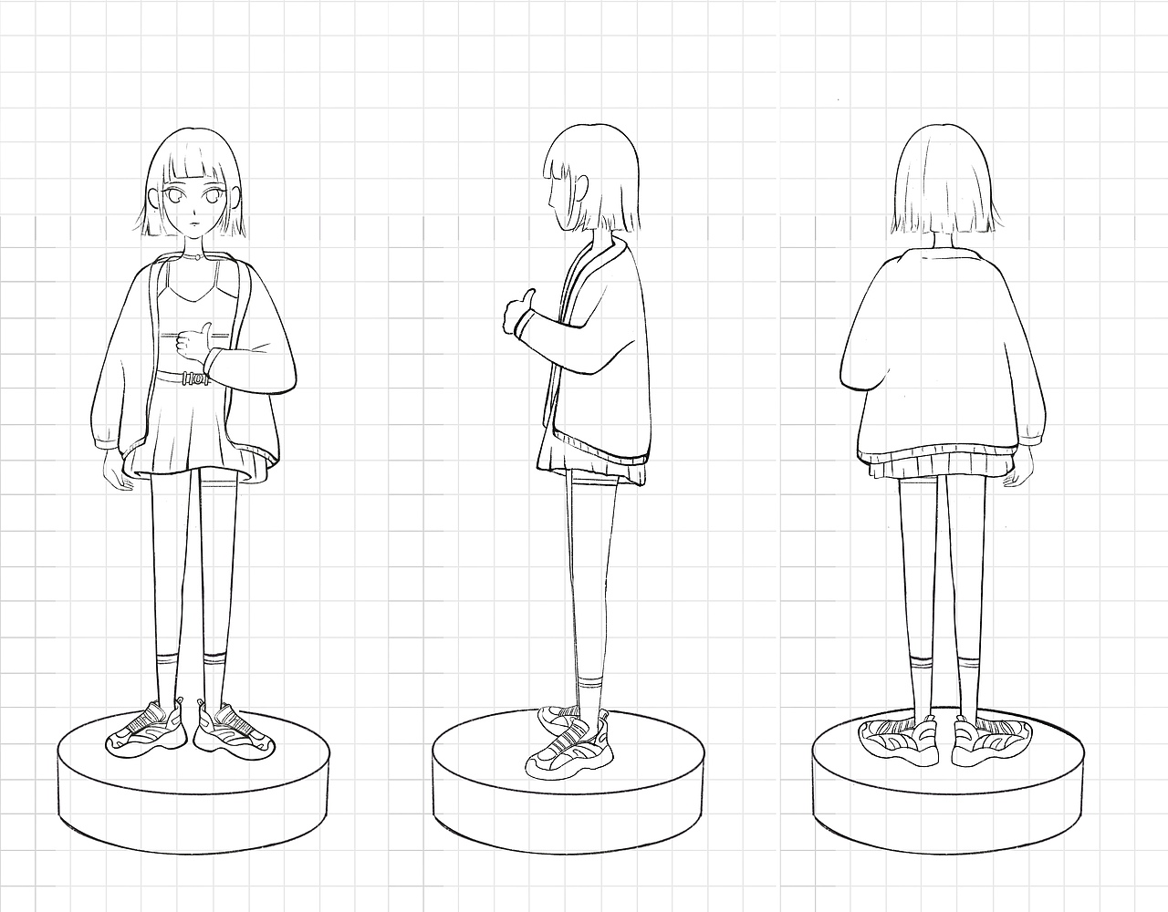 ip人物形象设计|三视图