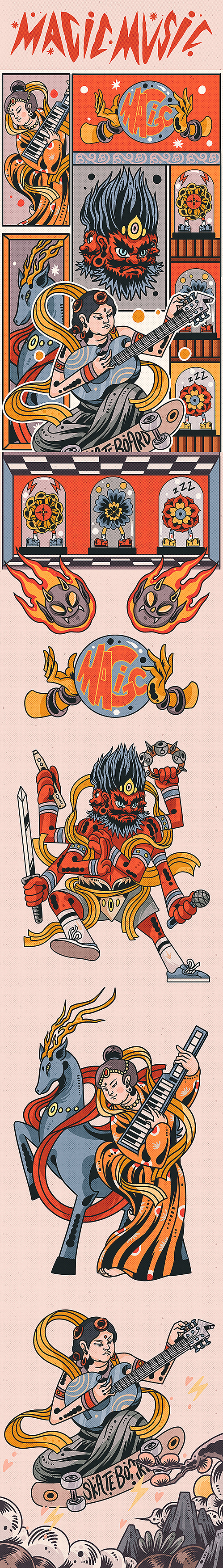 敦煌MUSIC MAGIC（图ZMjg3MTE2Nzgw） - 商业插画 - 站酷设计师癫灵原创素材 - 站酷ZCOOL