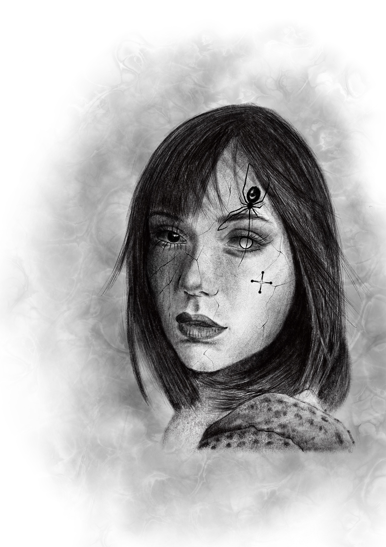 procreate绘制手稿|平面|图案|废墟刺青l赤道 - 原创